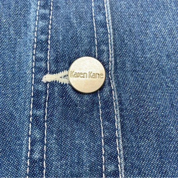 Karen Kane 90s Denim Maxi Dress Button Front Size 6 NWTOS USA Boho Cottage - Picture 4 of 13